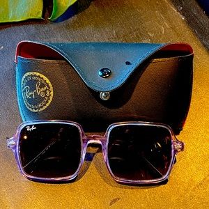 Ray bans square II purple frame never used.